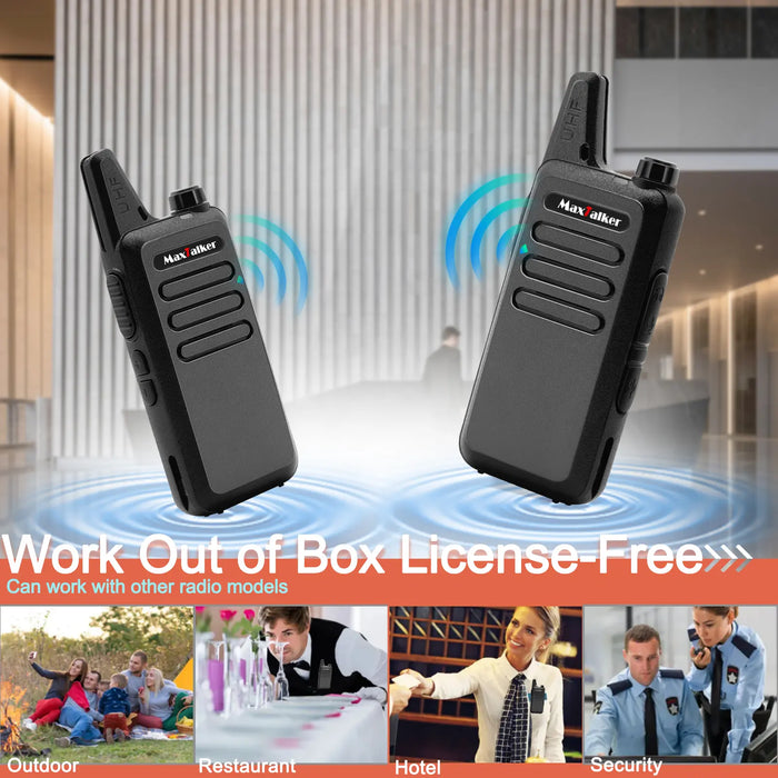 MaxTalker MT1 Walkie Talkies FRS Rechargeable Walkie Talkies Long Range