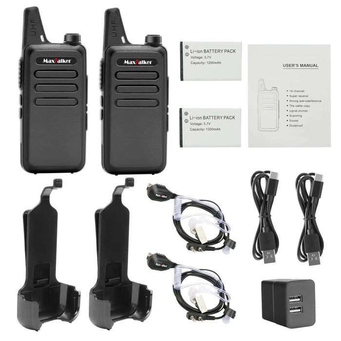 MaxTalker MT1 Walkie Talkies FRS Rechargeable Walkie Talkies Long Range