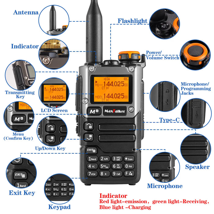 MaxTalker TK-6 Ham Radio Handheld Long Range