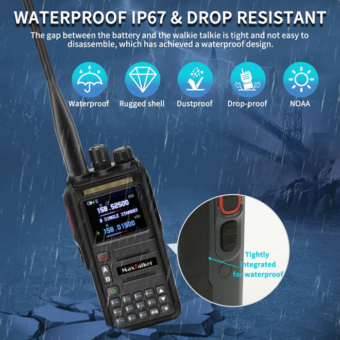 MaxTalker TK-W60 Handheld Ham Radio IP67 Waterproof