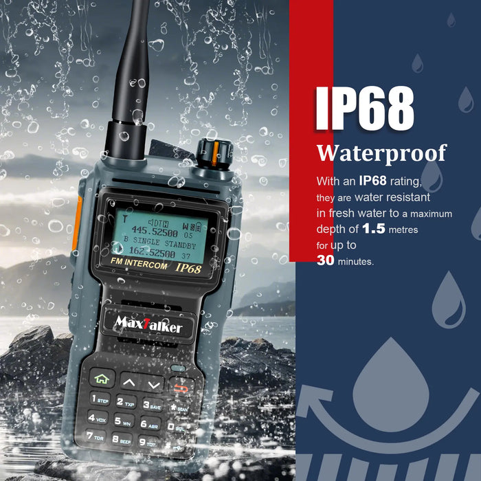 MaxTalker TK-W70 10W Ham Radio IP68 Waterproof