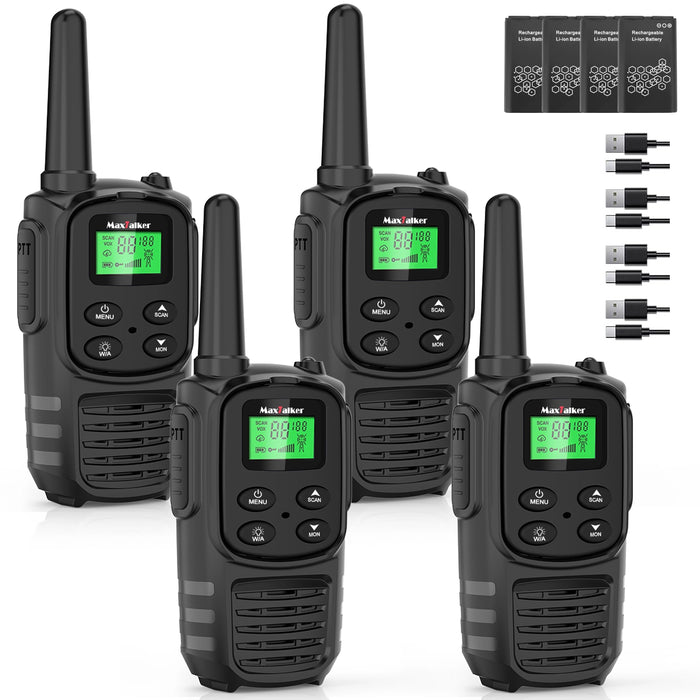 MaxTalker MT10 Walkie Talkies Rechargeable with 22 FRS Channels